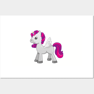 vector ilustration pink and purple unicorn Posters and Art